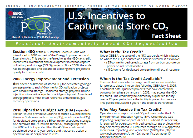 U.S. Incentives to Capture and Store CO2
